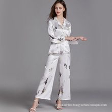 Long pants sleepwear women pajamas 2 peice female lounge wear